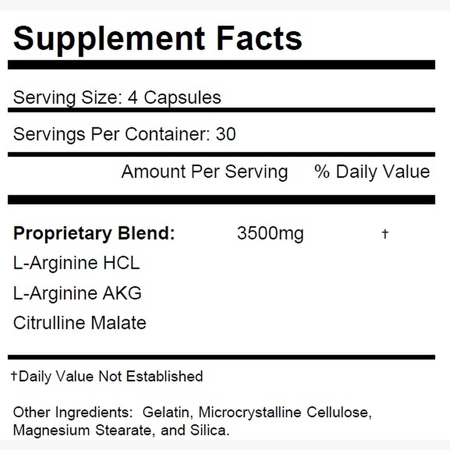 Nitric Oxide Complex 3500 mg – 120 Capsules | KRK Supplements