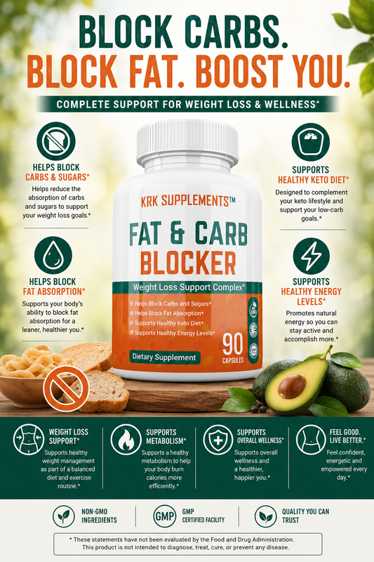 Fat & Carb Blocker – 90 Capsules | KRK Supplements