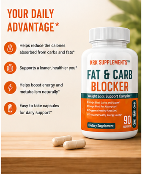 Fat & Carb Blocker – 90 Capsules | KRK Supplements