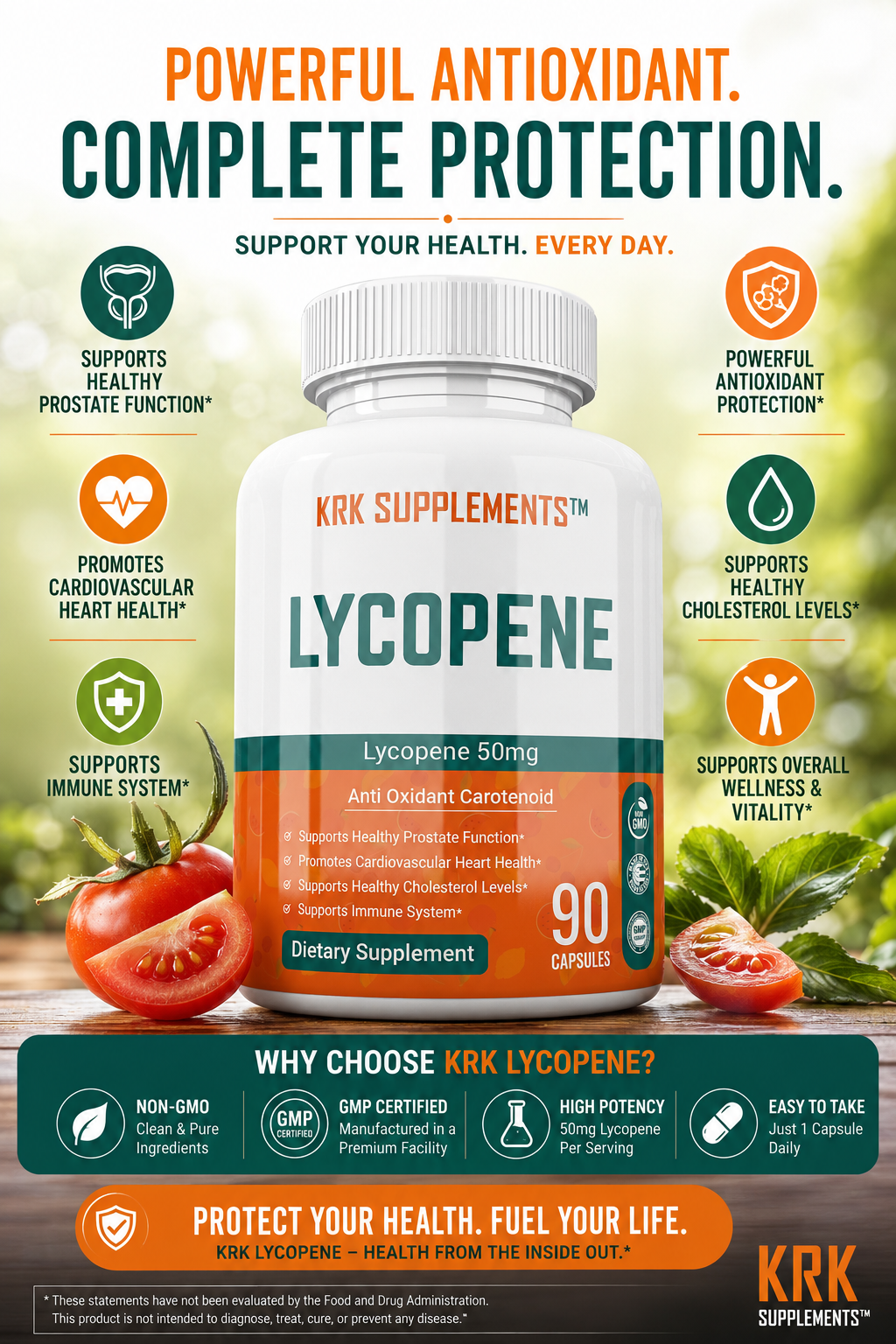Lycopene 50 mg – 90 Capsules | KRK Supplements