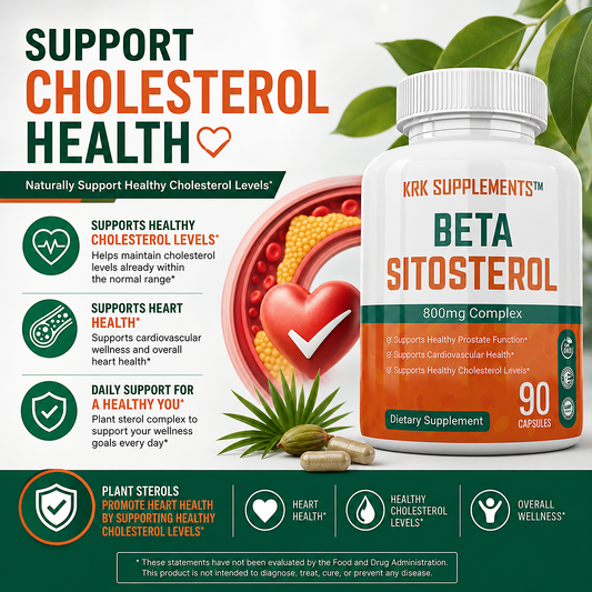 Beta Sitosterol 800 mg Complex – 90 Capsules | KRK Supplements
