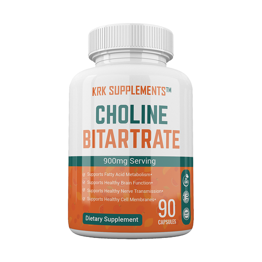 Choline Bitartrate 900 mg – 90 Capsules | KRK Supplements