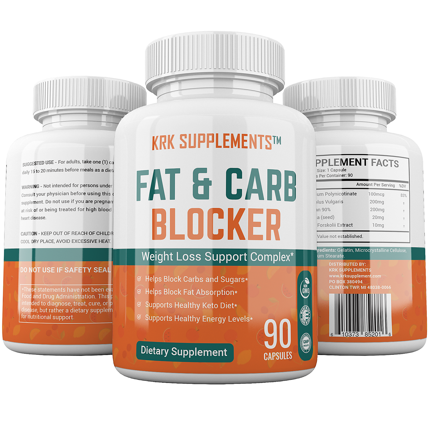 Fat & Carb Blocker – 90 Capsules | KRK Supplements