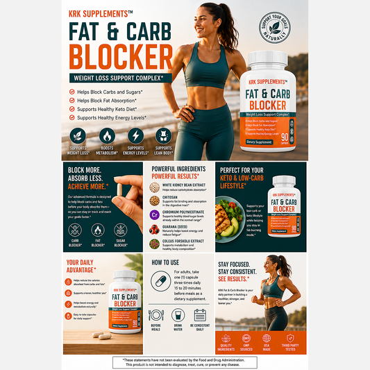 Fat & Carb Blocker – 90 Capsules | KRK Supplements