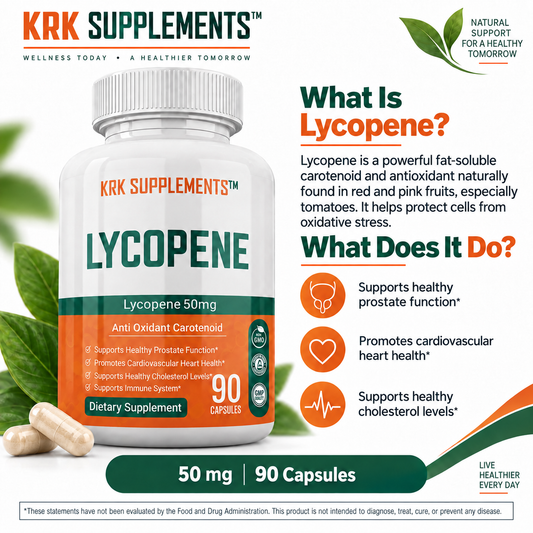 KRK Supplements Lycopene 50 mg product overview graphic